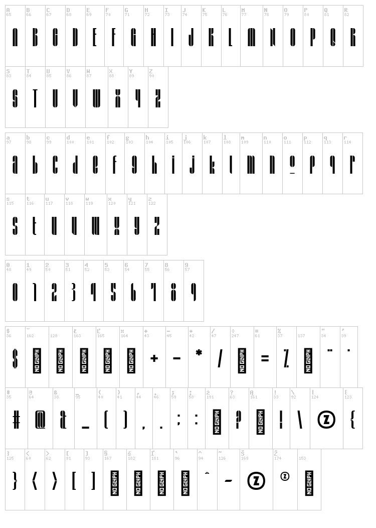 Grafika Type.4 font map